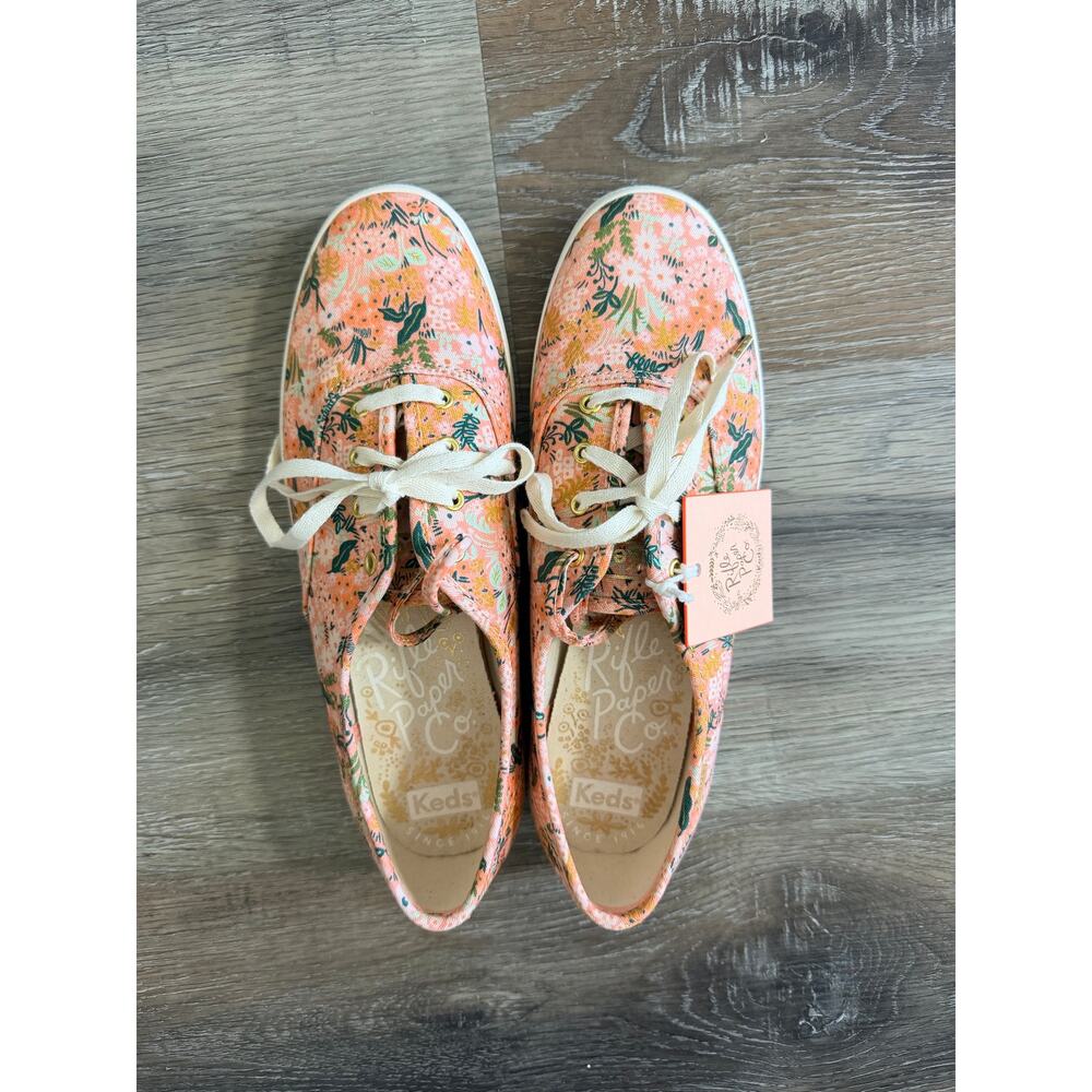 NEW Keds Rifle Paper Co Champion Meadow Blush Pink Floral Shoes Size 8 WF59688